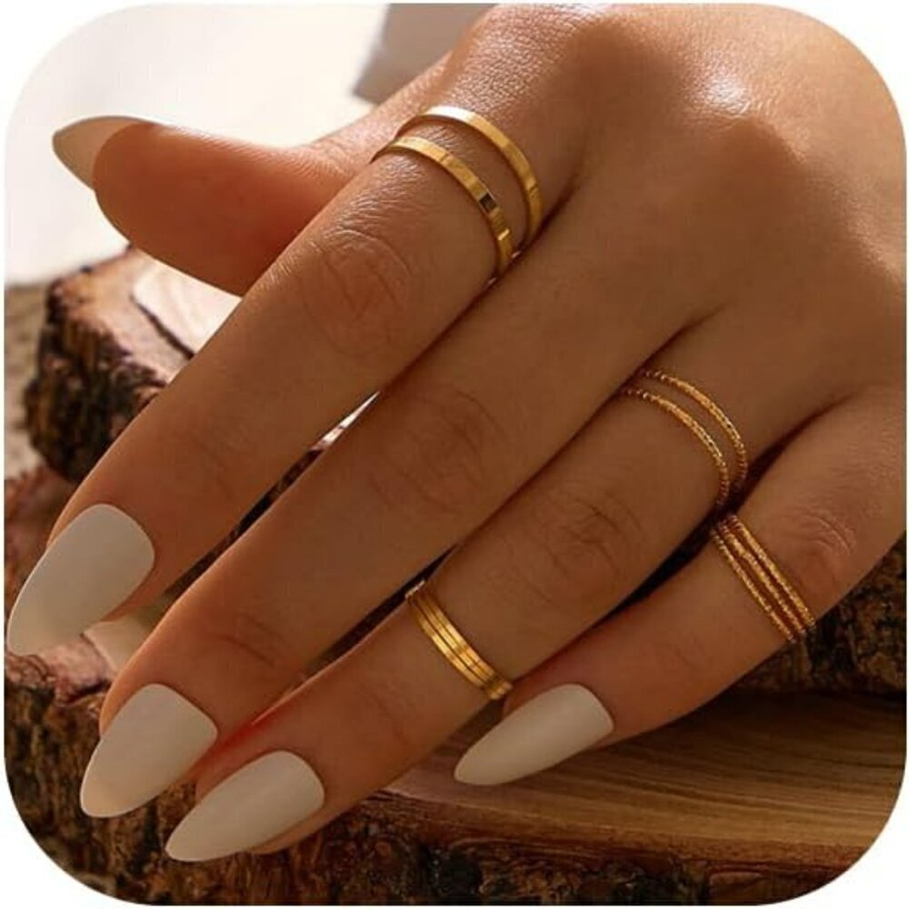 Simple Knuckle Rings Set for Women,Vintage Stackable Joint Finger Midi Rings
